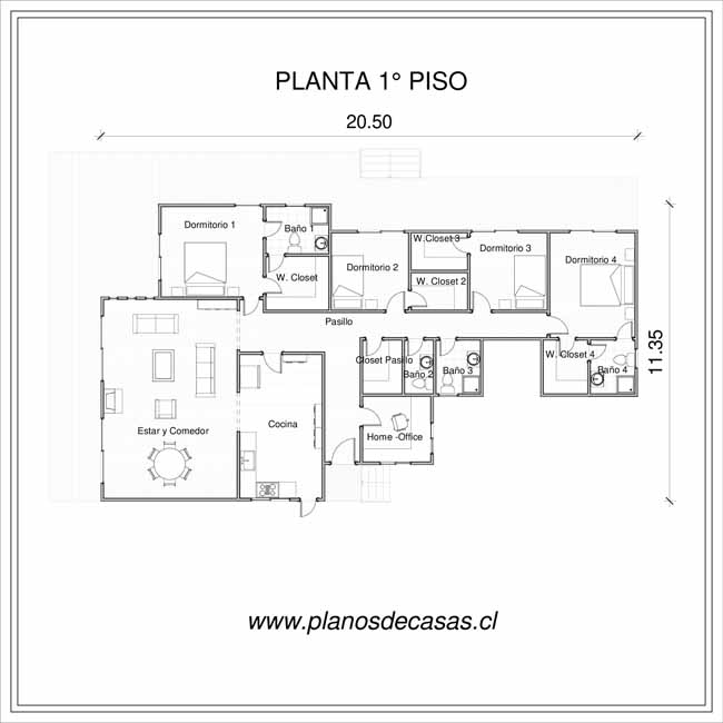 Plano de Plano Casa Pombino
