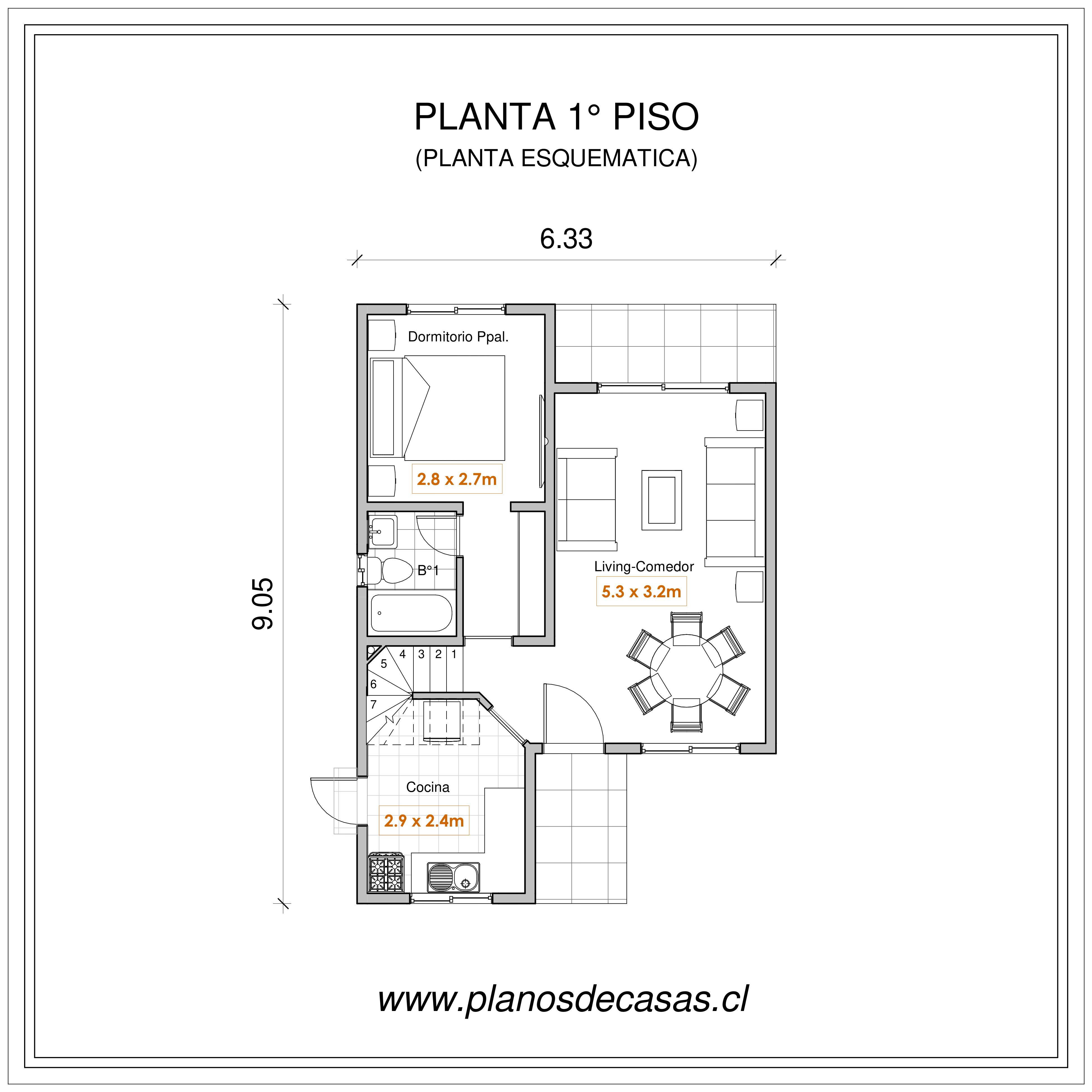 Planta Primer Piso de Planos Casa Bari 2